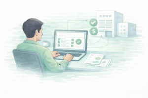 persona física emitiendo CFDI en RESICO desde laptop con control de facturación electrónica en México